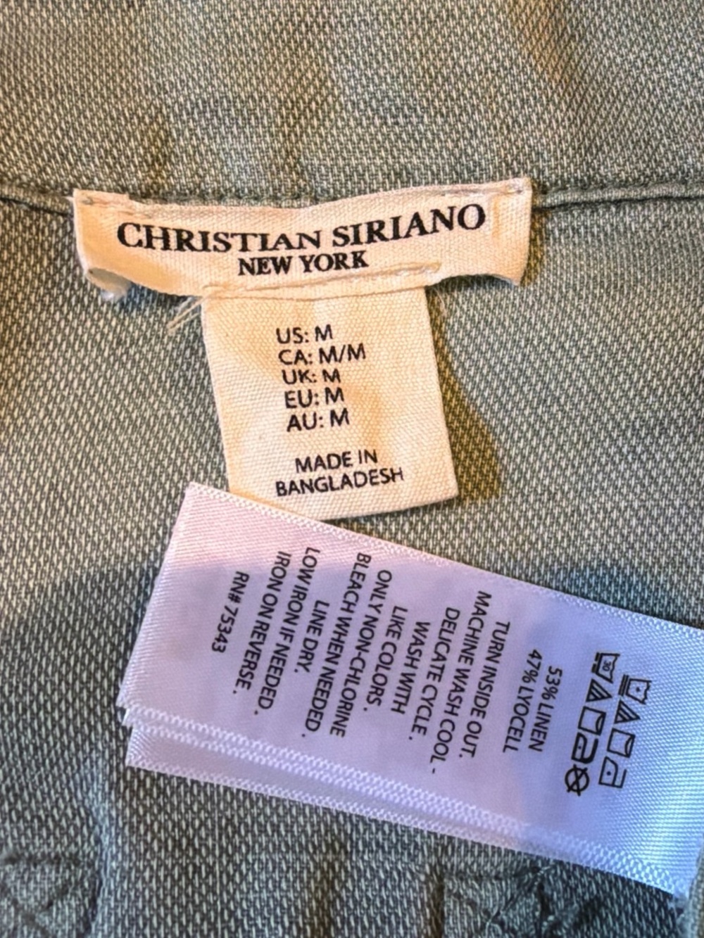Christian Siriano Olive Green Washed Utility Jacket - Picture 4 of 8